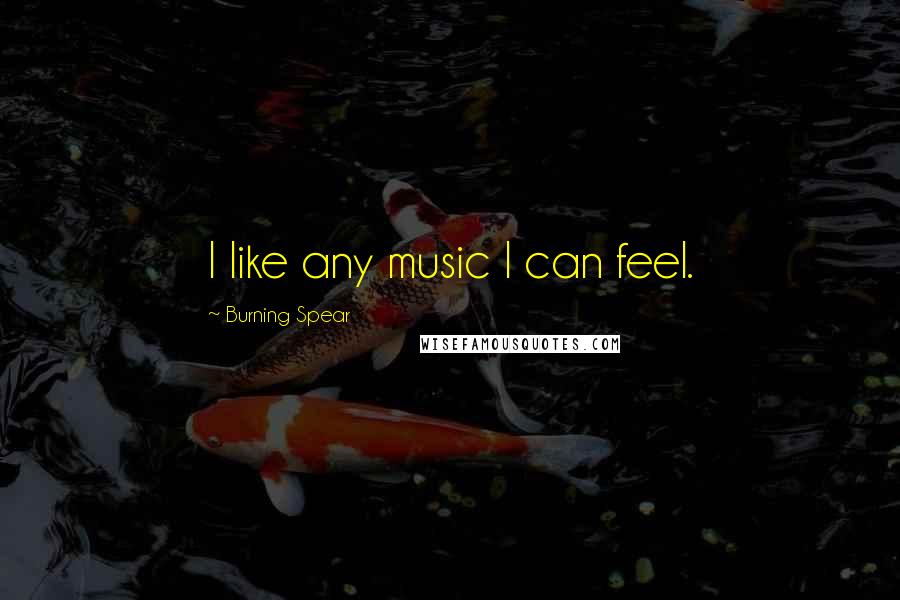 Burning Spear Quotes: I like any music I can feel.