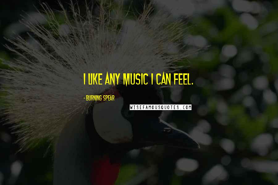 Burning Spear Quotes: I like any music I can feel.