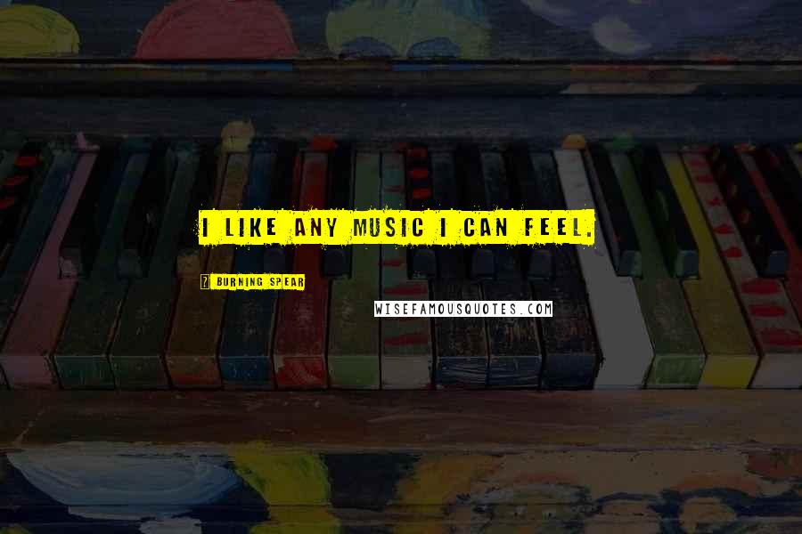 Burning Spear Quotes: I like any music I can feel.