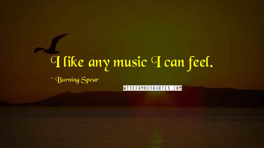 Burning Spear Quotes: I like any music I can feel.