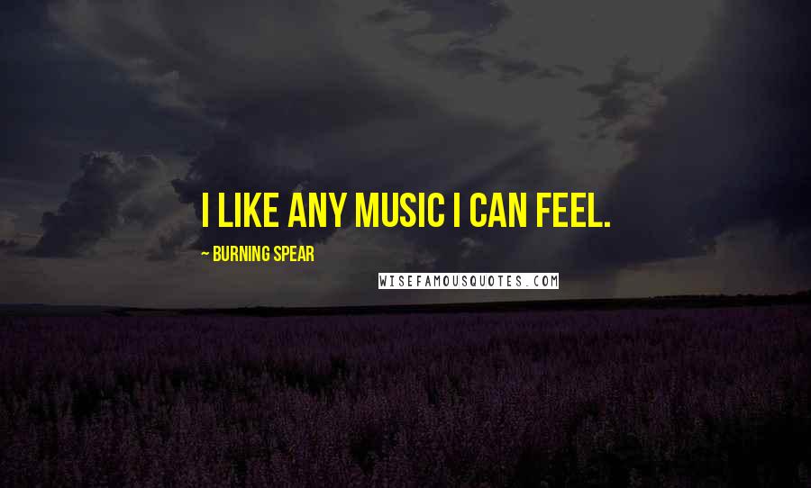 Burning Spear Quotes: I like any music I can feel.