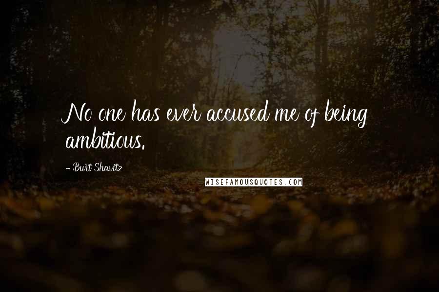 Burt Shavitz Quotes: No one has ever accused me of being ambitious.