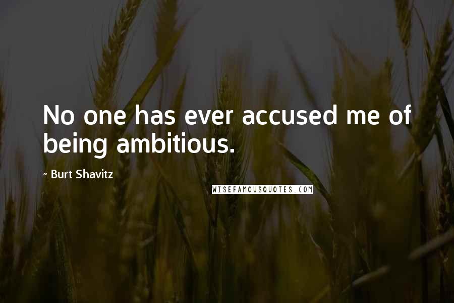 Burt Shavitz Quotes: No one has ever accused me of being ambitious.