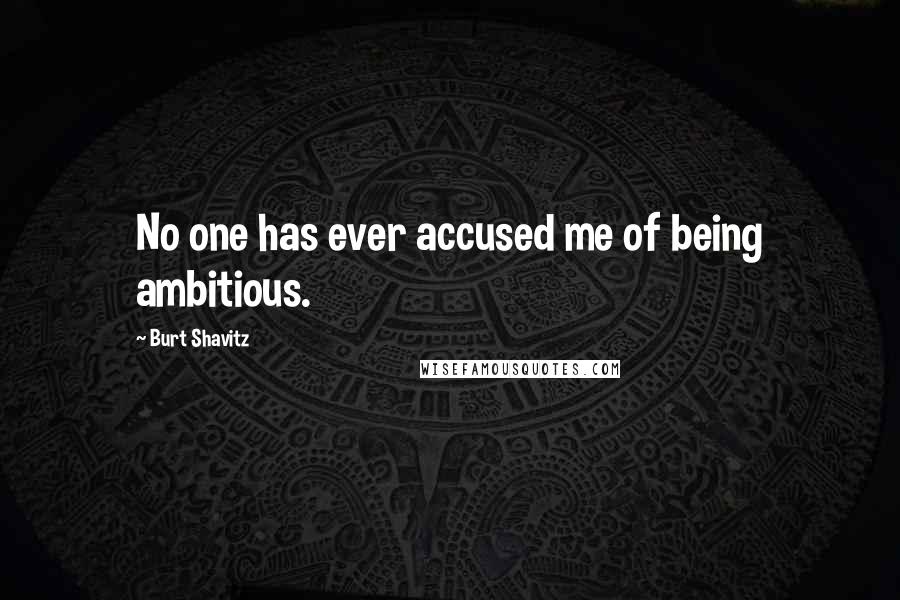 Burt Shavitz Quotes: No one has ever accused me of being ambitious.