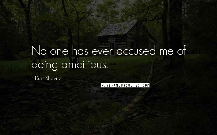 Burt Shavitz Quotes: No one has ever accused me of being ambitious.