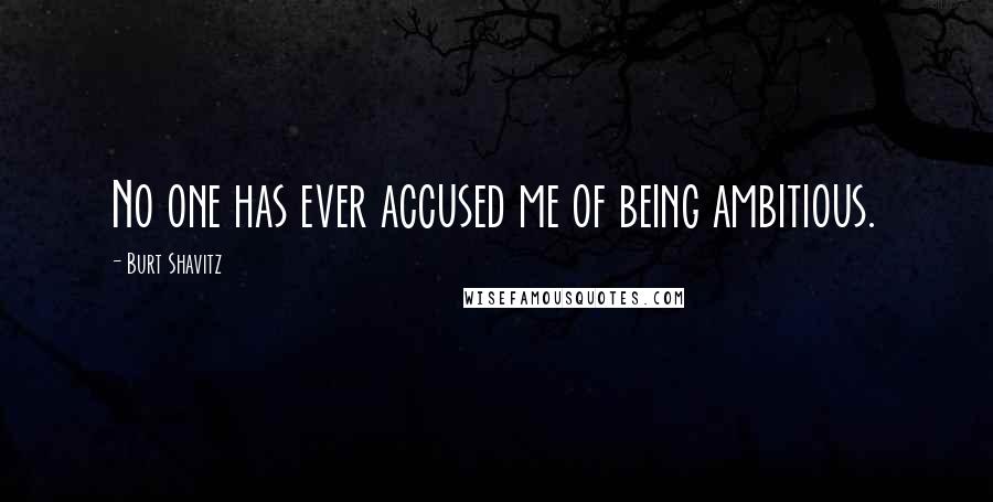 Burt Shavitz Quotes: No one has ever accused me of being ambitious.