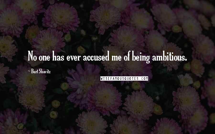 Burt Shavitz Quotes: No one has ever accused me of being ambitious.