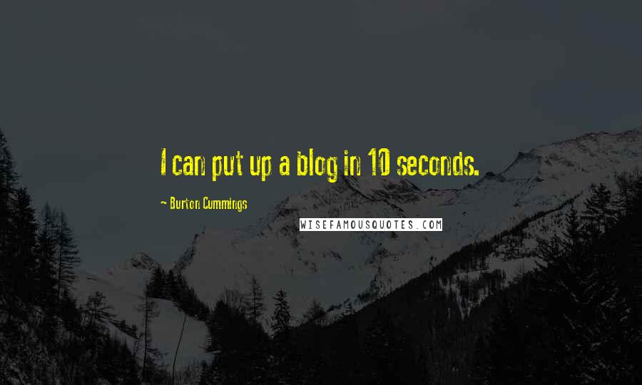 Burton Cummings Quotes: I can put up a blog in 10 seconds.