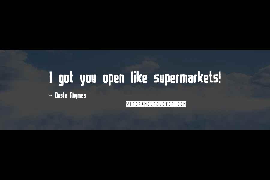 Busta Rhymes Quotes: I got you open like supermarkets!