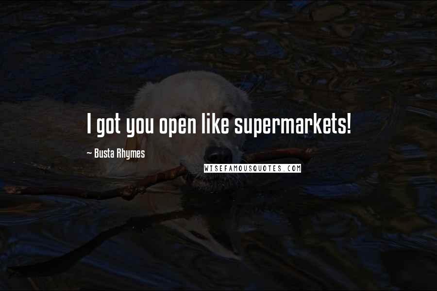 Busta Rhymes Quotes: I got you open like supermarkets!