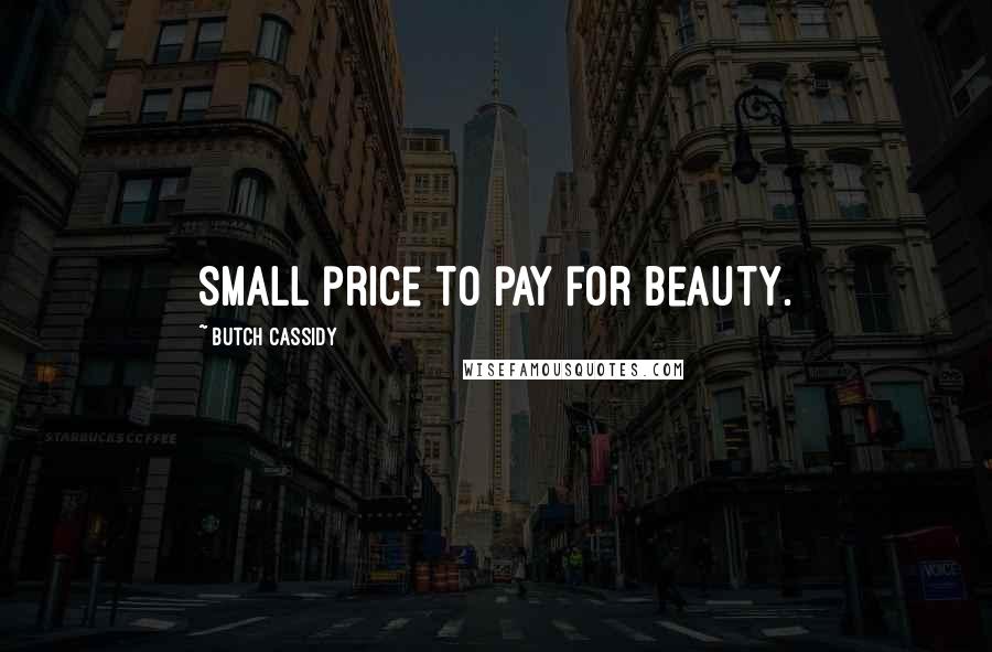 Butch Cassidy Quotes: Small price to pay for beauty.