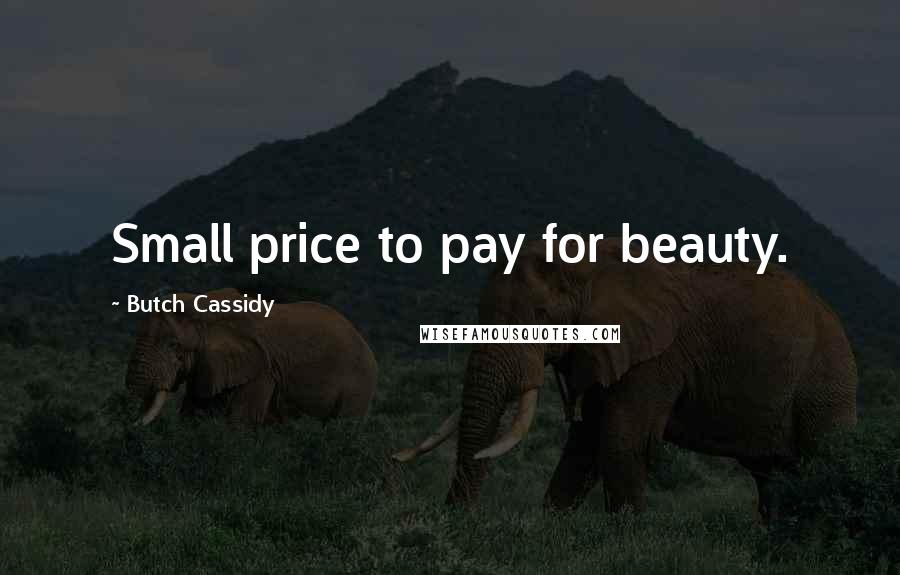 Butch Cassidy Quotes: Small price to pay for beauty.