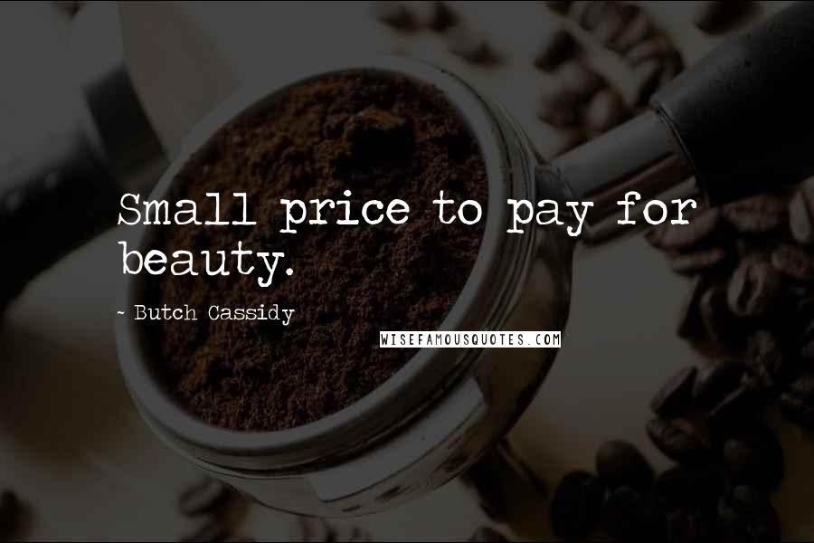 Butch Cassidy Quotes: Small price to pay for beauty.
