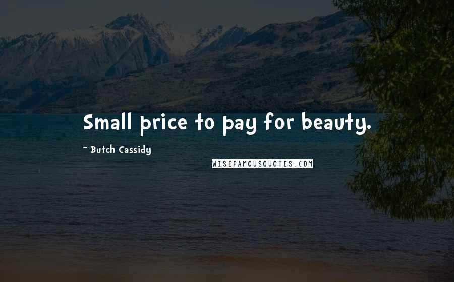Butch Cassidy Quotes: Small price to pay for beauty.