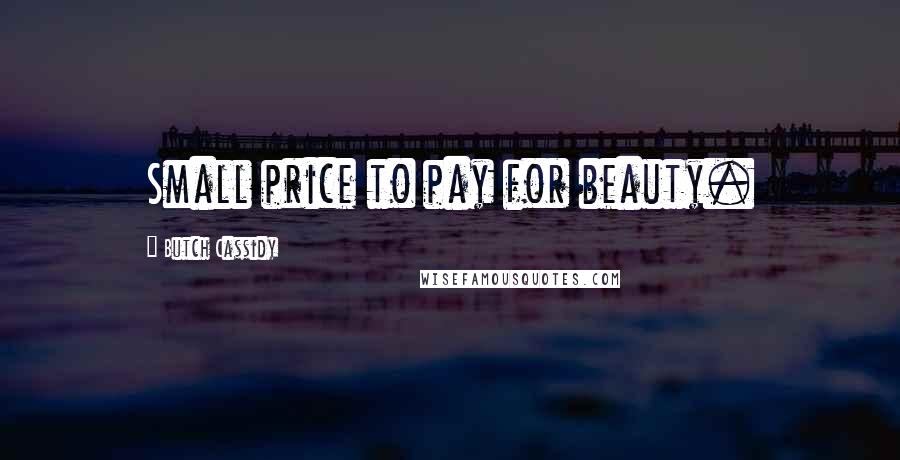 Butch Cassidy Quotes: Small price to pay for beauty.
