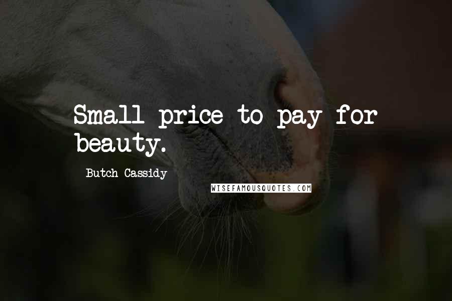 Butch Cassidy Quotes: Small price to pay for beauty.