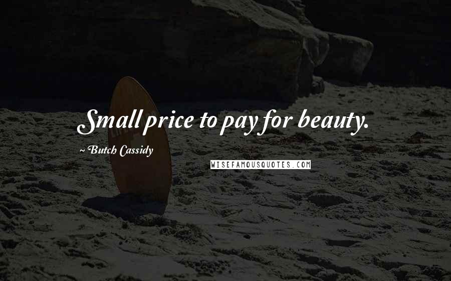 Butch Cassidy Quotes: Small price to pay for beauty.