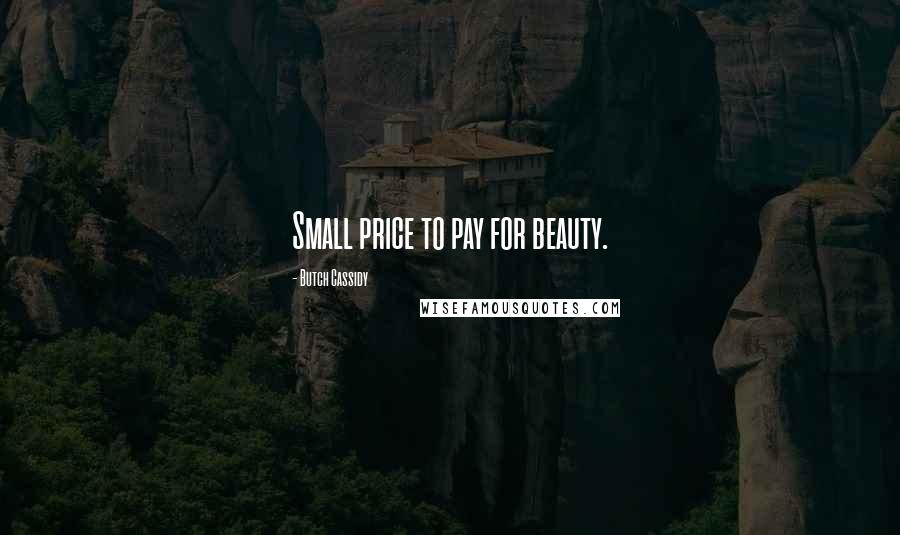 Butch Cassidy Quotes: Small price to pay for beauty.