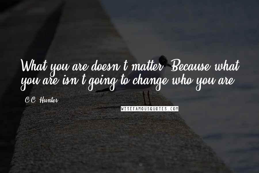 C.C. Hunter Quotes: What you are doesn't matter. Because what you are isn't going to change who you are.