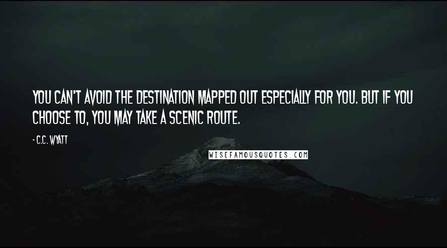 C.C. Wyatt Quotes: You can't avoid the destination mapped out especially for you. But if you choose to, you may take a scenic route.