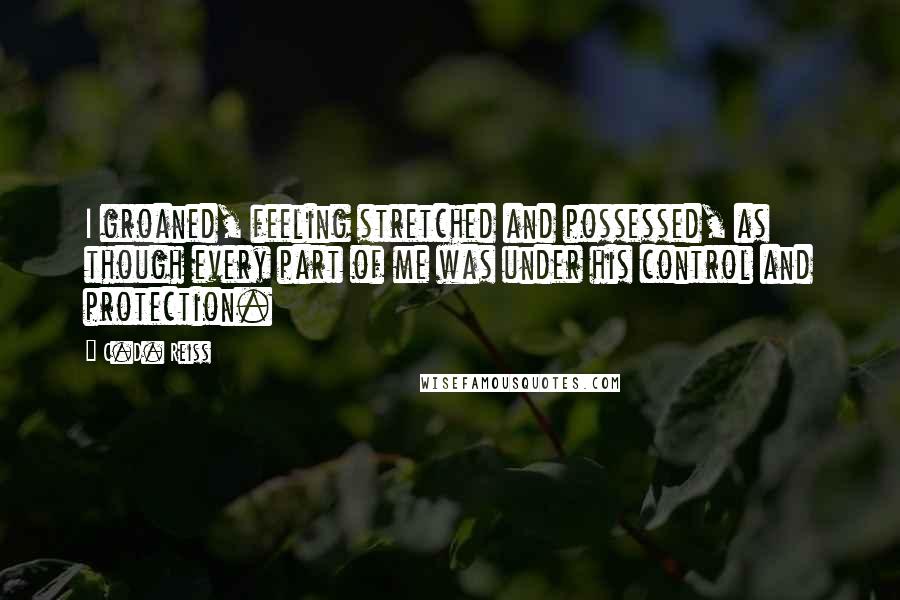 C.D. Reiss Quotes: I groaned, feeling stretched and possessed, as though every part of me was under his control and protection.