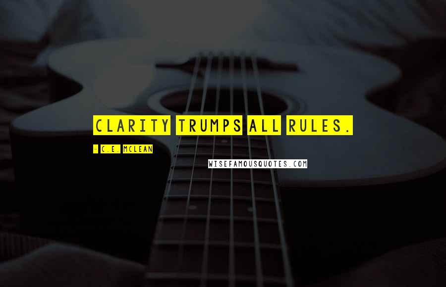 C.E. McLean Quotes: Clarity trumps all rules.