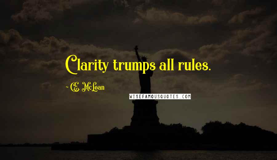C.E. McLean Quotes: Clarity trumps all rules.
