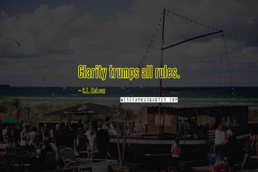 C.E. McLean Quotes: Clarity trumps all rules.