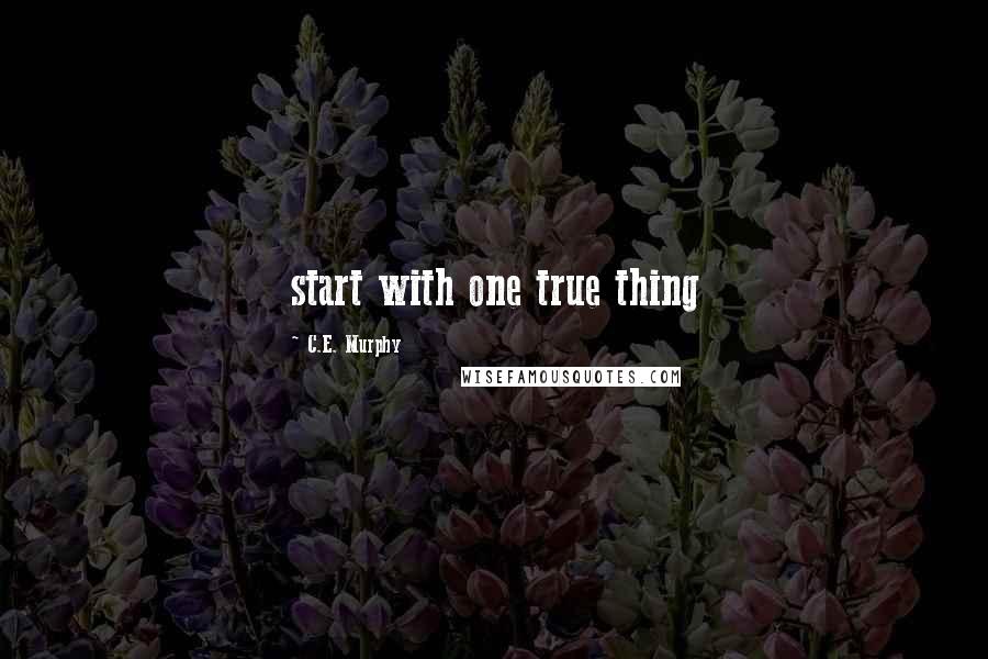 C.E. Murphy Quotes: start with one true thing