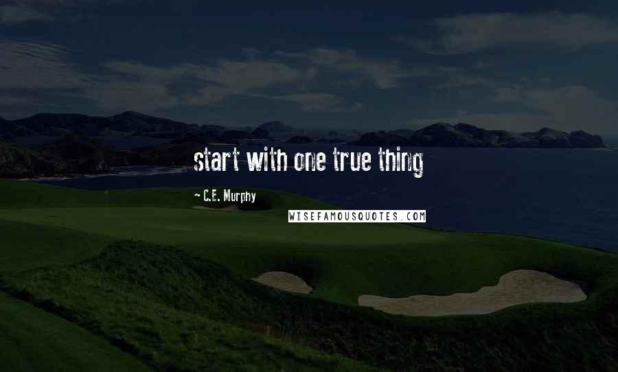 C.E. Murphy Quotes: start with one true thing