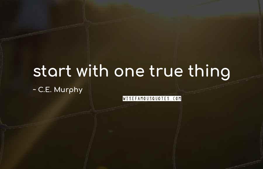 C.E. Murphy Quotes: start with one true thing