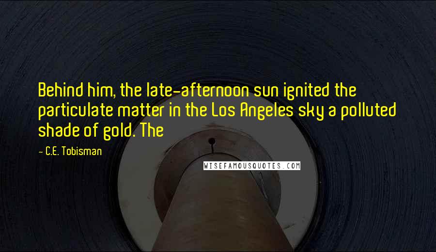 C.E. Tobisman Quotes: Behind him, the late-afternoon sun ignited the particulate matter in the Los Angeles sky a polluted shade of gold. The