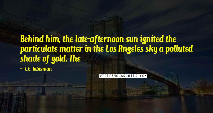 C.E. Tobisman Quotes: Behind him, the late-afternoon sun ignited the particulate matter in the Los Angeles sky a polluted shade of gold. The