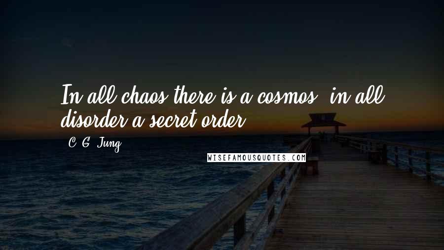 C. G. Jung Quotes: In all chaos there is a cosmos, in all disorder a secret order.