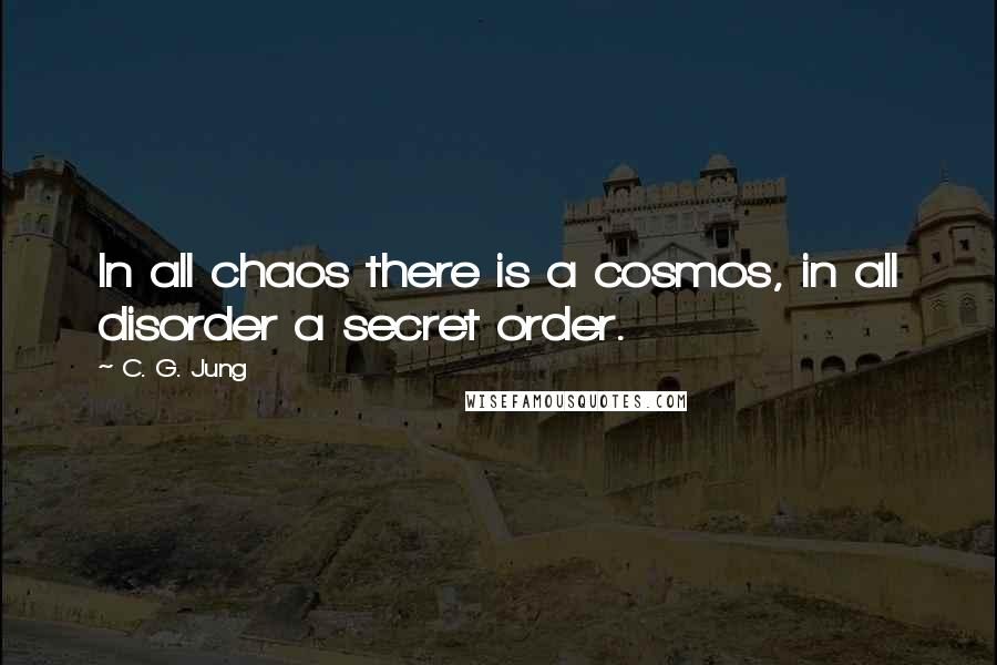 C. G. Jung Quotes: In all chaos there is a cosmos, in all disorder a secret order.