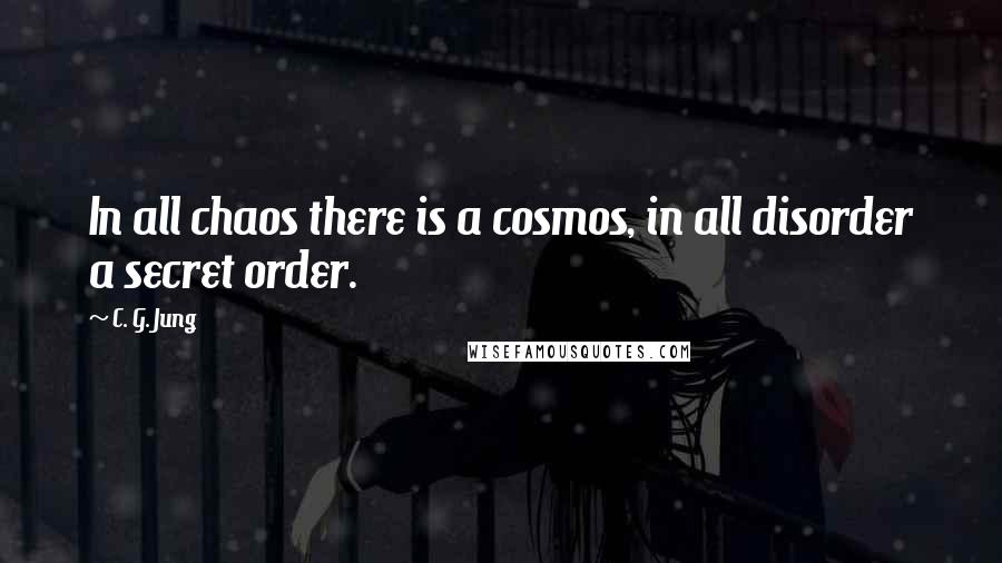 C. G. Jung Quotes: In all chaos there is a cosmos, in all disorder a secret order.