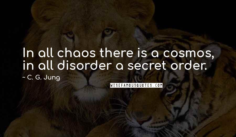 C. G. Jung Quotes: In all chaos there is a cosmos, in all disorder a secret order.