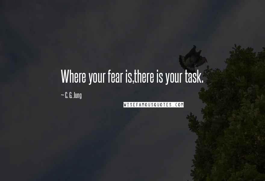 C. G. Jung Quotes: Where your fear is,there is your task.