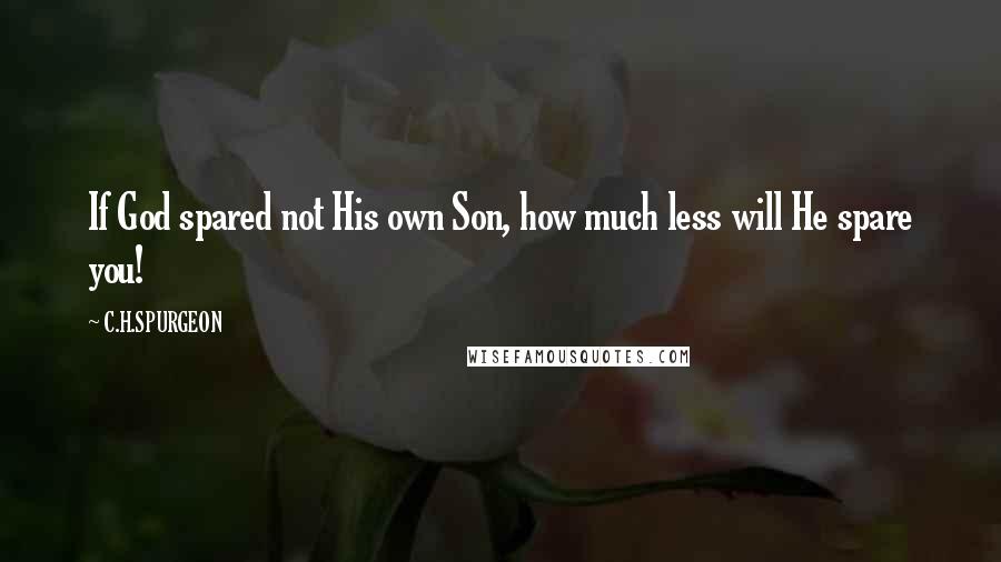 C.H.SPURGEON Quotes: If God spared not His own Son, how much less will He spare you!