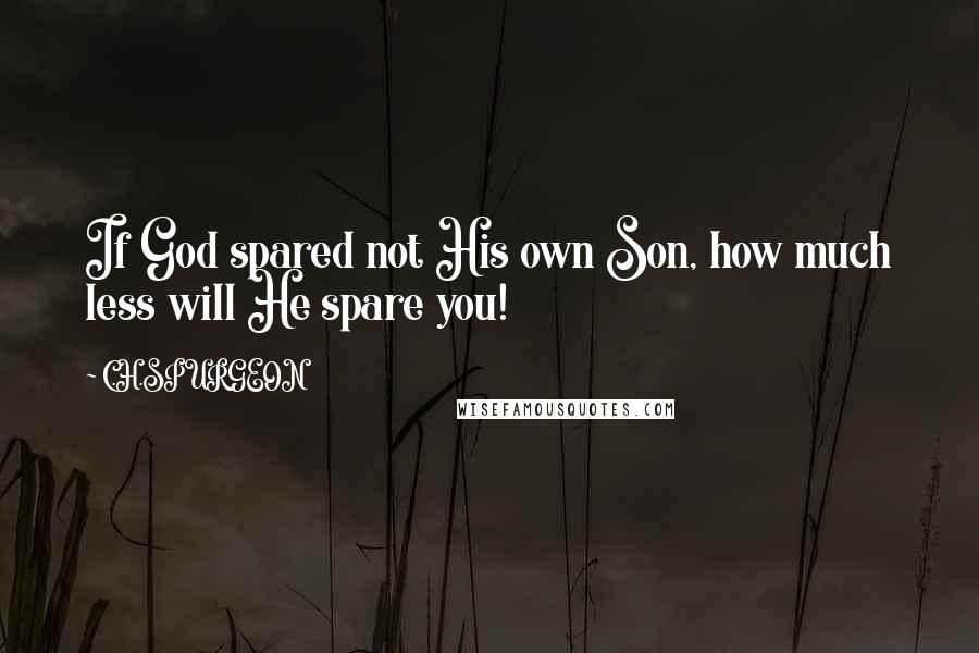 C.H.SPURGEON Quotes: If God spared not His own Son, how much less will He spare you!