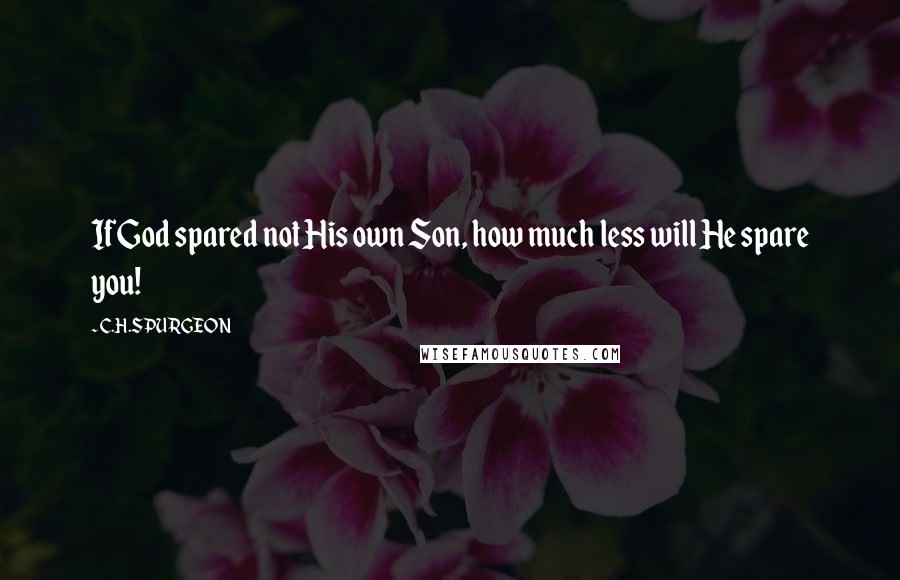 C.H.SPURGEON Quotes: If God spared not His own Son, how much less will He spare you!