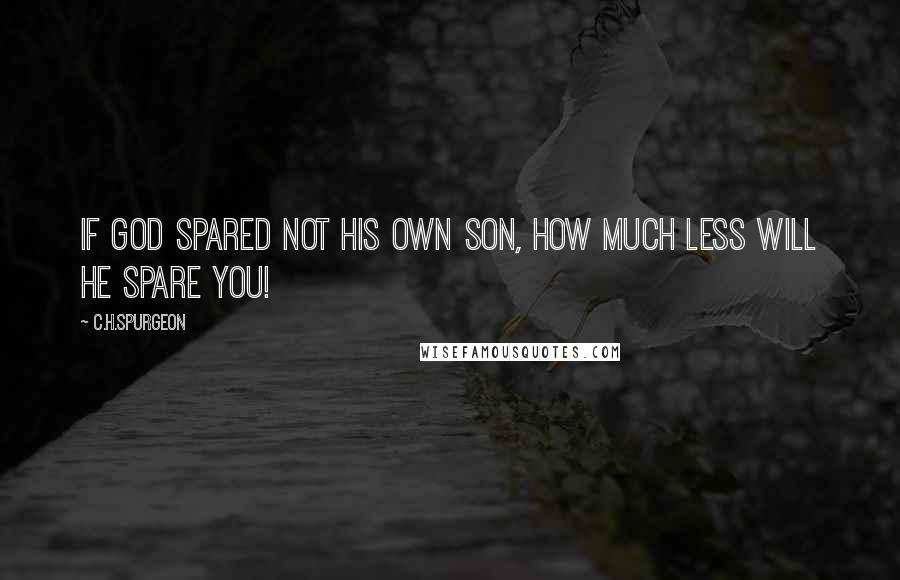 C.H.SPURGEON Quotes: If God spared not His own Son, how much less will He spare you!