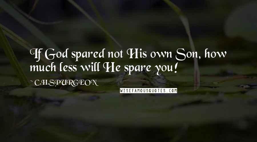 C.H.SPURGEON Quotes: If God spared not His own Son, how much less will He spare you!