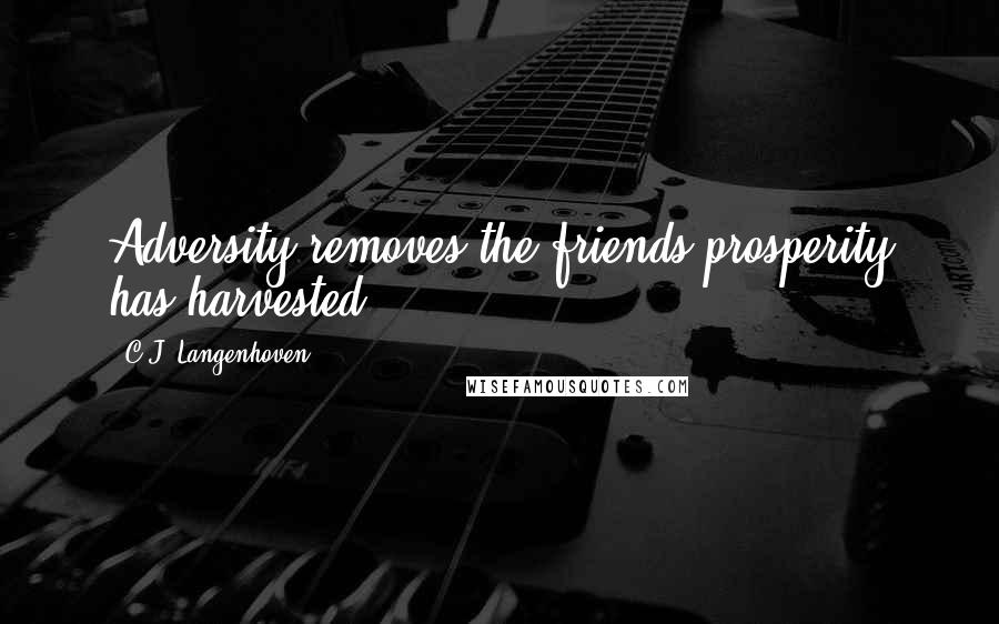 C.J. Langenhoven Quotes: Adversity removes the friends prosperity has harvested.