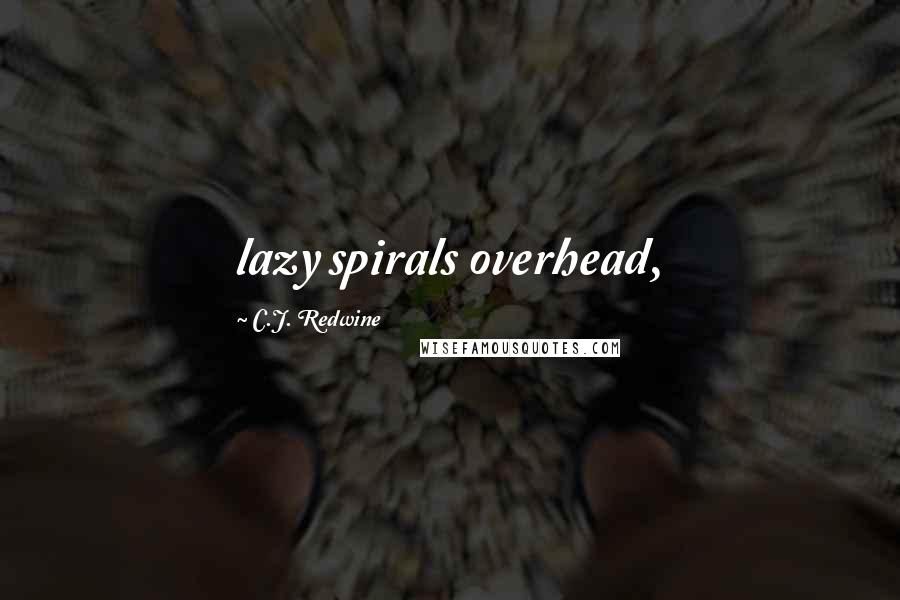 C.J. Redwine Quotes: lazy spirals overhead,