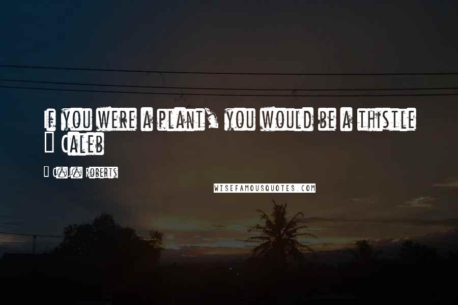 C.J. Roberts Quotes: If you were a plant, you would be a thistle ~ Caleb