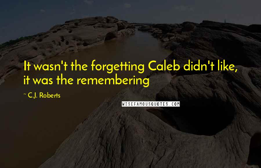 C.J. Roberts Quotes: It wasn't the forgetting Caleb didn't like, it was the remembering