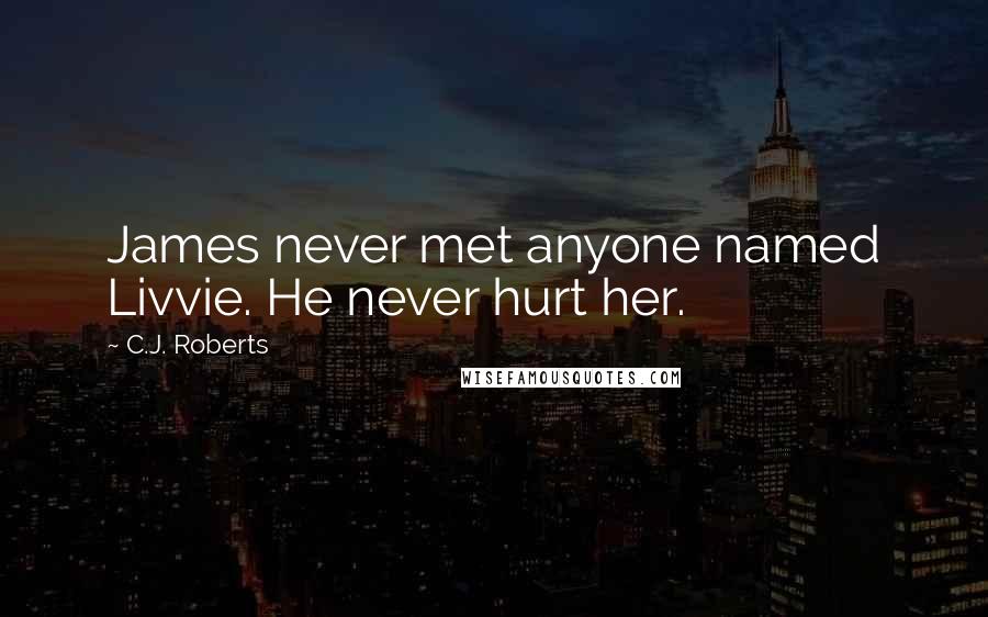 C.J. Roberts Quotes: James never met anyone named Livvie. He never hurt her.