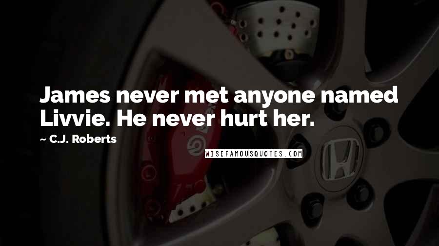 C.J. Roberts Quotes: James never met anyone named Livvie. He never hurt her.