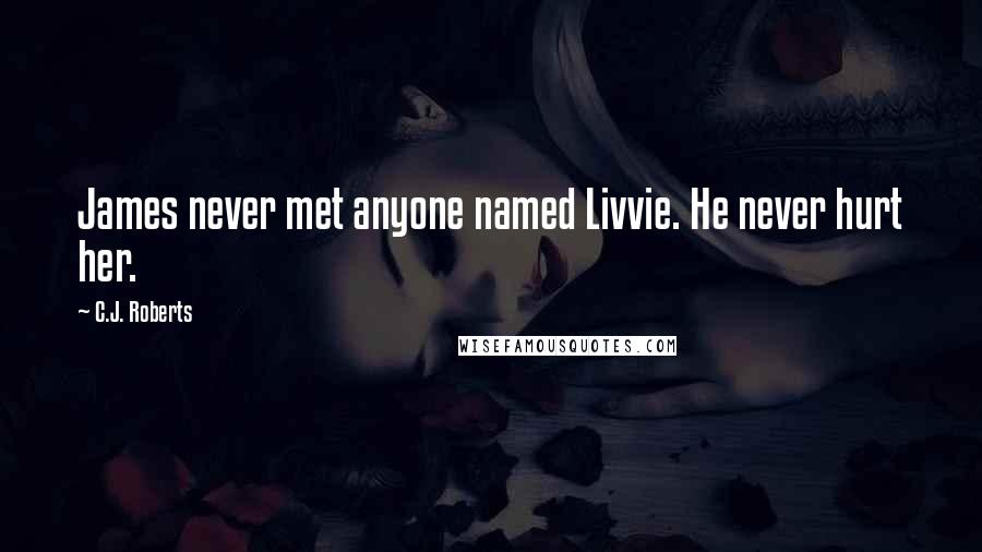 C.J. Roberts Quotes: James never met anyone named Livvie. He never hurt her.